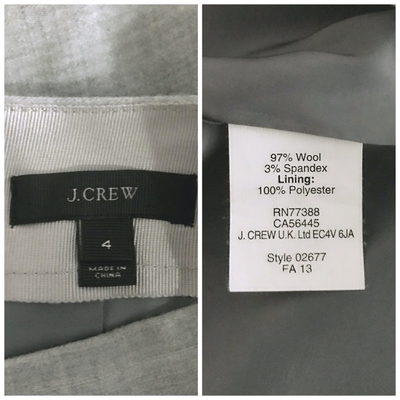 J. Crew scallop trim skirt wool gray Size 4 - Picture 4 of 6
